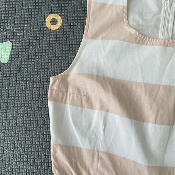 Gap Nude peachy Pink & white striped fit & flare summer dress size 0 - Picture 5 of 15